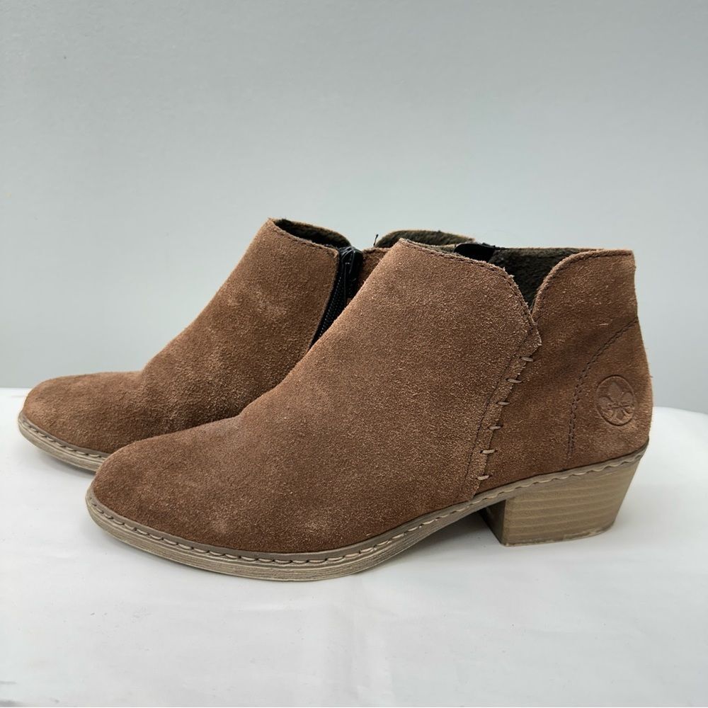 Rieker Brown Suede Slip-On Ankle Booties women’s 39 similar to an‎ 8